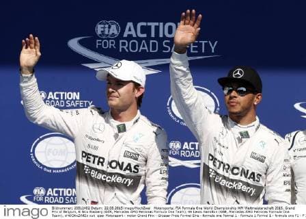 Motorsports: FIA Formula One World Championship WM Weltmeisterschaft 2015, Grand Prix of Belgium, 6 Nico Rosberg (GER, Mercedes AMG Petronas Formula One Team), 44 Lewis Hamilton (GBR, Mercedes AMG Petronas Formula One Team), xHOCHxZWEIx