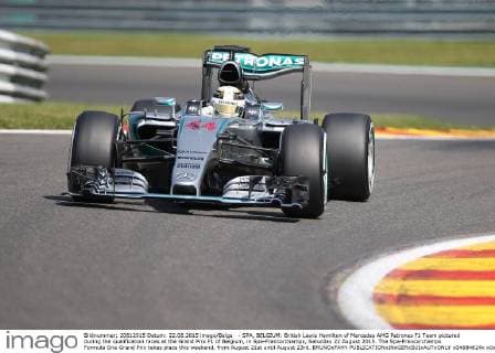 - SPA, BELGIUM: British Lewis Hamilton of Mercedes AMG Petronas F1 Team pictured during the qualification races at the Grand Prix F1 of Belgium, in Spa-Francorchamps, Saturday 22 August 2015. The Spa-Francorchamps Formula One Grand Prix takes place this weekend, from August 21st until August 23rd. BRUNOxFAHY  x04684624x
