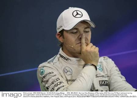 - SPA, BELGIUM: German Nico Rosberg of Mercedes AMG Petronas F1 Team pictured during the qualification races at the Grand Prix F1 of Belgium, in Spa-Francorchamps, Saturday 22 August 2015. The Spa-Francorchamps Formula One Grand Prix takes place this weekend, from August 21st until August 23rd. NICOLASxLAMBERT  x04684710x