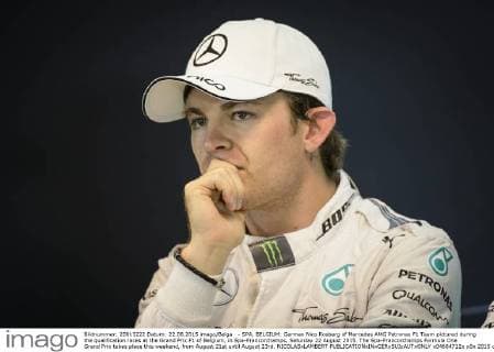 - SPA, BELGIUM: German Nico Rosberg of Mercedes AMG Petronas F1 Team pictured during the qualification races at the Grand Prix F1 of Belgium, in Spa-Francorchamps, Saturday 22 August 2015. The Spa-Francorchamps Formula One Grand Prix takes place this weekend, from August 21st until August 23rd. NICOLASxLAMBERT  x04684712x