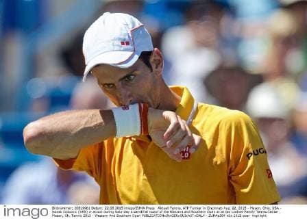 Aktuell Tennis, ATP Turnier in Cincinnati Aug. 22, 2015 - Mason, Ohio, USA - Novak Djokovic (SRB) in action during Saturday s semifinal round of the Western and Southern Open at at the Lindner Family Tennis Center , Mason, Oh. Tennis 2015 - Western And Southern Open - ZUMAs304