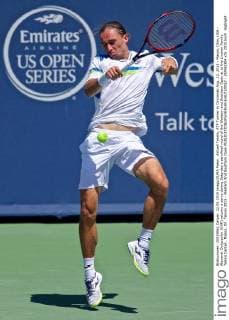 Aktuell Tennis, ATP Turnier in Cincinnati Aug. 22, 2015 - Mason, Ohio, USA - Alexandr Dolgopolov (UKR) returns a serve during Saturday s semifinal round of the Western and Southern Open at at the Lindner Family Tennis Center , Mason, Oh. Tennis 2015 - Western And Southern Open - ZUMAs304