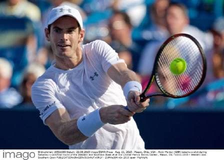 Aug. 22, 2015 - Mason, Ohio, USA - Andy Murray (GBR) returns a shot during Saturday s semifinal round of the Western and Southern Open at at the Lindner Family Tennis Center , Mason, Oh. Tennis 2015 - Western And Southern Open - ZUMAs304