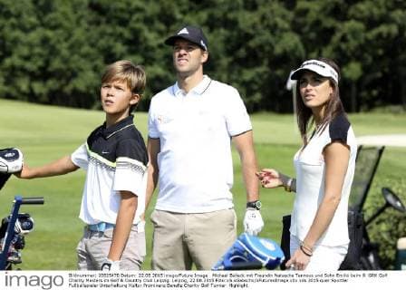 Michael Ballack mit Freundin Natascha Tannous und Sohn Emilio beim 8. GRK Golf Charity Masters im Golf & Country Club Leipzig. Leipzig, 22.08.2015 Foto:xS.xGabschx xFuturexImage