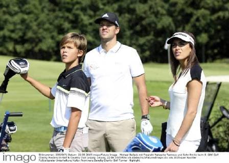 Michael Ballack mit Freundin Natascha Tannous und Sohn Emilio beim 8. GRK Golf Charity Masters im Golf & Country Club Leipzig. Leipzig, 22.08.2015 Foto:xS.xGabschx xFuturexImage