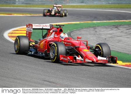 - SPA, BELGIUM: German Sebastian Vettel of Scuderia Ferrari pictured during the Spa-Francorchamps Formula One Grand Prix of Belgium, in Spa-Francorchamps, Sunday 23 August 2015. BRUNOxFAHY  x04685528x