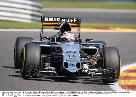 - SPA, BELGIUM: German Nico Hulkenberg of Sahara Force India F1 Team pictured during the Spa-Francorchamps Formula One Grand Prix of Belgium, in Spa-Francorchamps, Sunday 23 August 2015. BRUNOxFAHY  x04685571x