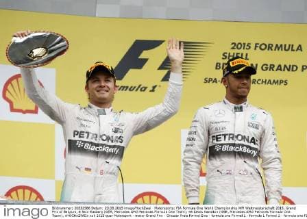 Motorsports: FIA Formula One World Championship WM Weltmeisterschaft 2015, Grand Prix of Belgium, 6 Nico Rosberg (GER, Mercedes AMG Petronas Formula One Team), 44 Lewis Hamilton (GBR, Mercedes AMG Petronas Formula One Team), xHOCHxZWEIx