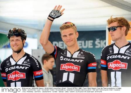 Marcel KITTEL ( GER Team Giant Alpecin ) bei der Teamvorstellung im Kieler Hafen - Querformat - quer - horizontal - Event Veranstaltung: Vattenfall Cyclassics Hamburg 2015 - Kiel nach Hamburg 221.3 km - Location Ort: Hamburg - Germany - Deutschland - Europe - Europa - Date Datum: 23.08.2015