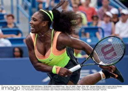 Aug. 23, 2015 - Mason, Ohio, USA - Serena Williams (USA) in action during Sunday s final round of the Western and Southern Open at at the Lindner Family Tennis Center , Mason, Oh. Williams defeated Halep in two sets 6-3, 7-6. Tennis 2015 - Western And Southern Open - ZUMAs304