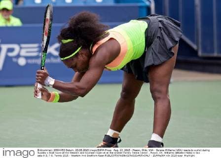 Aug. 23, 2015 - Mason, Ohio, USA - Serena Williams (USA) reacts to a shot during Sunday s final round of the Western and Southern Open at at the Lindner Family Tennis Center , Mason, Oh. Williams defeated Halep in two sets 6-3, 7-6. Tennis 2015 - Western And Southern Open - ZUMAs304
