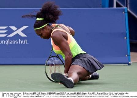 Aug. 23, 2015 - Mason, Ohio, USA - Serena Williams (USA) does the splits going for a wide shot during Sunday s final round of the Western and Southern Open at at the Lindner Family Tennis Center , Mason, Oh. Williams defeated Halep in two sets 6-3, 7-6. Tennis 2015 - Western And Southern Open - ZUMAs304