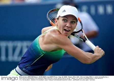 Aug. 23, 2015 - Mason, Ohio, USA - Simona Halep (ROU) in action during Sunday s final round of the Western and Southern Open at at the Lindner Family Tennis Center , Mason, Oh. Williams defeated Halep in two sets 6-3, 7-6. Tennis 2015 - Western And Southern Open - ZUMAs304