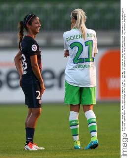 v.l. Shirley Cruz-Trana (FC Paris Saint-Germain), Lara Dickenmann (VfL Wolfsburg)