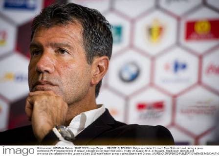 - BRUSSELS, BELGIUM: Belgium s Under 21 coach Enzo Scifo pictured during a press conference PK Pressekonferenz of Belgian national soccer team Red Devils, Friday 28 August 2015, in Brussels. Head coach Wilmots will announce the selection for the upcoming Euro 2016 qualification games against Bosnia and Cyprus. LAURIExDIEFFEMBACQ  x04688376x