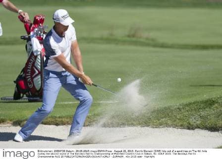 August 28, 2015: Henrik Stenson (SWE) hits out of a sand trap on The 4th hole during the second round of The Barclays Fed Ex Championship at Plainfield Country Club in Edison, NJ. GOLF 2015: The Barclays Fed Ex Championship AUG 28 - ZUMAc04_
