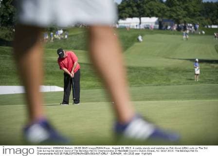 August 28, 2015: A caddy stands and watches as Colt Knost (USA) puts on The 3rd hole during the second round of The Barclays Fed Ex Championship at Plainfield Country Club in Edison, NJ. GOLF 2015: The Barclays Fed Ex Championship AUG 28 - ZUMAc04_