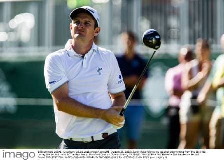 August 28, 2015: Justin Rose follows his tee shot after hitting from the 16th tee during the second round of The Barclays at Plainfield Country Club in Edison, NJ. GOLF: AUG 28 PGA Golf Herren - The Barclays - Second Round Icon150828015 EDITORIAL USE ONLY