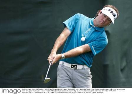 August 28, 2015: Bubba Watson (USA) looks straight down at the ball as he chips onto the green during the second round of The Barclays Fed Ex Championship at Plainfield Country Club in Edison, NJ. GOLF 2015: The Barclays Fed Ex Championship AUG 28 - ZUMAc04_