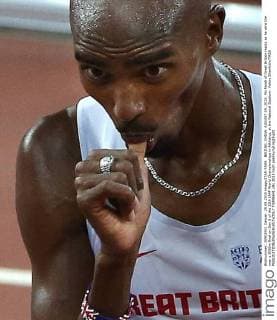 BEIJING, CHINA. AUGUST 29, 2015. Mo Farah of Great Britain reacts as he wins the men s 5000m final on Day 8 of the 15th IAAF World Championships in Athletics, at the National Stadium. Valery Sharifulin TASS  TS00BE41
