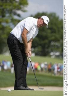 August 29, 2015: Phil Mickelson (USA) putts on the second green during the third round of The Barclays Fed Ex Championship at Plainfield Country Club in Edison, NJ. GOLF 2015: The Barclays Fed Ex Championship AUG 29 - ZUMAc04_