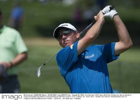 August 29, 2015: Jim Herman (USA) tee s off at the 3rd tee box during the third round of The Barclays Fed Ex Championship at Plainfield Country Club in Edison, NJ. GOLF 2015: The Barclays Fed Ex Championship AUG 29 - ZUMAc04_