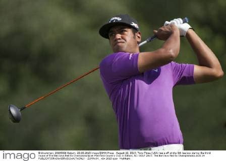 August 29, 2015: Tony Finau (USA) tee s off at the 8th tee box during the third round of The Barclays Fed Ex Championship at Plainfield Country Club in Edison, NJ. GOLF 2015: The Barclays Fed Ex Championship AUG 29 - ZUMAc04_
