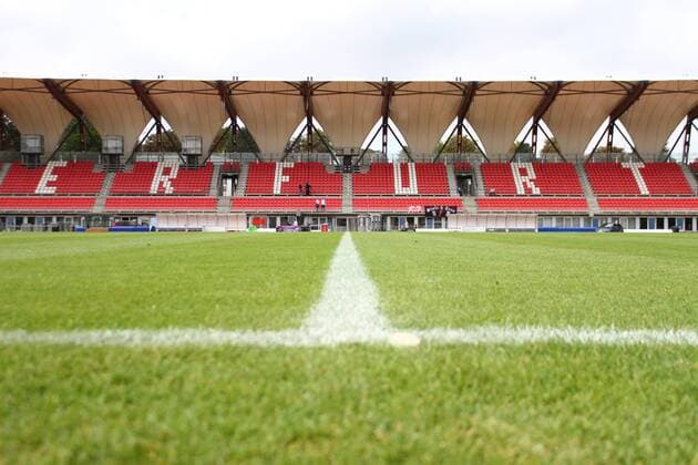 29.08.2015, xkvx, Fussball 3.Liga, RW Erfurt v.l. Haupttribuene des Steigerwaldstadions in Erfurt