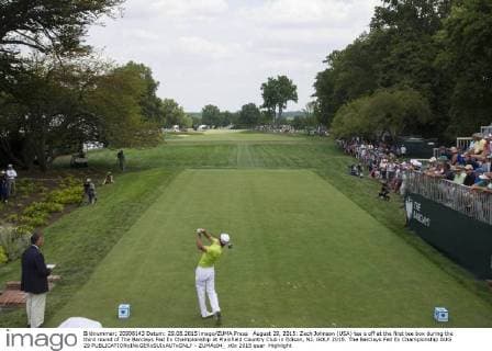 August 29, 2015: Zach Johnson (USA) tee s off at the first tee box during the third round of The Barclays Fed Ex Championship at Plainfield Country Club in Edison, NJ. GOLF 2015: The Barclays Fed Ex Championship AUG 29 - ZUMAc04_