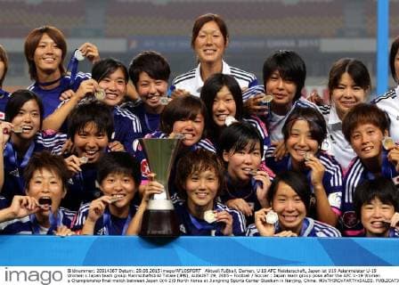 Aktuell Fußball, Damen, U 19 AFC Meisterschaft, Japan ist U19 Asienmeister U-19 Women s Japan team group Mannschaftsbild Totale (JPN), AUGUST 29, 2015 - Football Soccer : Japan team group pose after the AFC U-19 Women s Championship final match between Japan 0(4-2)0 North Korea at Jiangning Sports Center Stadium in Nanjing, China. NOxTHIRDxPARTYxSALES.  (heia000615)