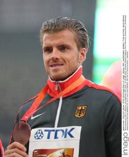 Beijing, IAAF, Leichtathletik, athletics, Track and Field, World athletics Championships 2015 in Beijing, Leichtathletik WM 2015, 22-30.08.2015, National Stadium Beijing, Rico Freimuth, Deutschland, Zehnkampf, Siegerehrung Bronze Medaille