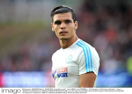 Karim REKIK (om) FOOTBALL : EA Guingamp vs Olympique Marseille - Ligue 1 - 28 08 2015 FEP Panoramic 