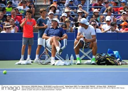 Rafael Nadal (ESP) Toni Nadal (ESP) TENNIS : US Open 2015 - 30 08 2015 TennisMagazine Panoramic 