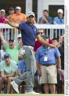 August 30, 2015: Jason Day (AUS) gestures after sinking a putt for birdie on the 15th green during the fourth round of The Barclays Fed Ex Championship at Plainfield Country Club in Edison, NJ. GOLF 2015: The Barclays Fed Ex Championship AUG 30 - ZUMAc04_