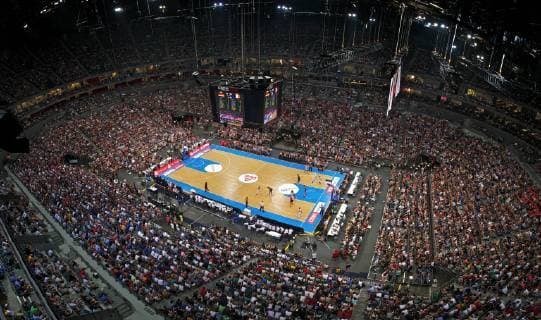 Basketball Köln 30.08.2015 Deutsche Herren Nationalmannschaft Länderspiel EM Vorbereitung Deutschland Lanxess Arena in Köln Köln Arena ausverkauft