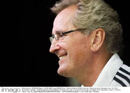 Aktuell Fußball, PK Erik Hamren - Nationaltrainer Schweden Aug. 31, 2015 - Stockholm, Sverige - 150831 Sveriges förbundskapten Erik Hamren under en presskonferens den 31 augusti 2015 i Stockholm. kod JL 135437 News - Aug. 31, 2015  - ZUMAb138