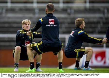 Aug. 31, 2015 - Stockholm, Sverige - 150831 Emil Forsberg under Sveriges fotbollslandslags träning den 31 augusti 2015 i Stockholm..Foto: Johanna Lundberg BILDBYRAN kod JL 135437 News - Aug. 31, 2015  - ZUMAb138