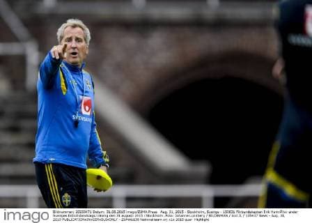Aug. 31, 2015 - Stockholm, Sverige - 150831 Förbundskapten Erik HamrÅ½n under Sveriges fotbollslandslags träning den 31 augusti 2015 i Stockholm..Foto: Johanna Lundberg BILDBYRAN kod JL 135437 News - Aug. 31, 2015  - ZUMAb138