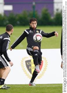 Aktuell Fußball, Training Nationalteam Belgien - BRUSSELS, BELGIUM: Belgium s Eden Hazard pictured during a training session of Belgian national soccer team Red Devils, Monday 31 August 2015, in Brussels. Red Devils will play Euro 2016 qualification games against Bosnia and Cyprus. BRUNOxFAHY  x04691222x