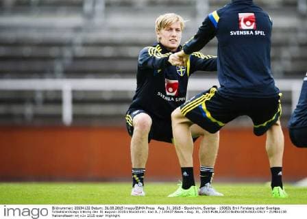Aug. 31, 2015 - Stockholm, Sverige - 150831 Emil Forsberg under Sveriges fotbollslandslags träning den 31 augusti 2015 i Stockholm. kod JL 135437 News - Aug. 31, 2015  - ZUMAb138