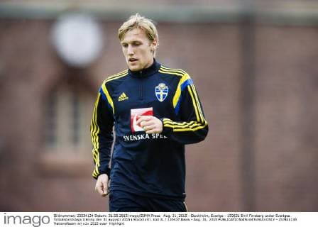 Aug. 31, 2015 - Stockholm, Sverige - 150831 Emil Forsberg under Sveriges fotbollslandslags träning den 31 augusti 2015 i Stockholm. kod JL 135437 News - Aug. 31, 2015  - ZUMAb138
