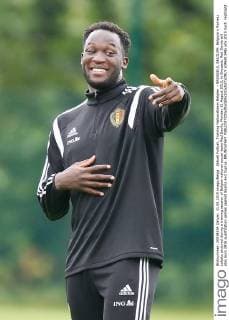 Aktuell Fußball, Training Nationalteam Belgien - BRUSSELS, BELGIUM: Belgium s Romelu Lukaku pictured during a training session of Belgian national soccer team Red Devils, Monday 31 August 2015, in Brussels. Red Devils will play Euro 2016 qualification games against Bosnia and Cyprus. BRUNOxFAHY  x04691348x