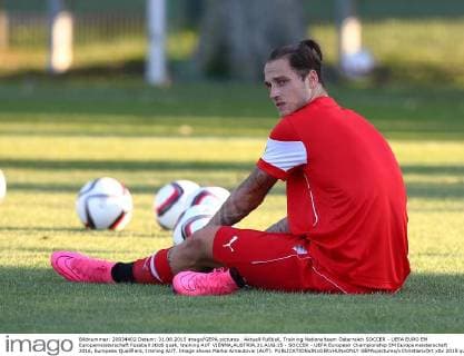 Aktuell Fußball, Training Nationalteam Österreich SOCCER - UEFA EURO EM Europameisterschaft Fussball 2016 quali, training AUT VIENNA,AUSTRIA,31.AUG.15 - SOCCER - UEFA European Championship EM Europameisterschaft 2016, European Qualifiers, training AUT. Image shows Marko Arnautovic (AUT). GEPAxpictures xChristianxOrt