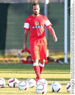 Aktuell Fußball, Training Nationalteam Österreich SOCCER - UEFA EURO EM Europameisterschaft Fussball 2016 quali, training AUT VIENNA,AUSTRIA,31.AUG.15 - SOCCER - UEFA European Championship EM Europameisterschaft 2016, European Qualifiers, training AUT. Image shows Martin Harnik (AUT). GEPAxpictures xChristianxOrt