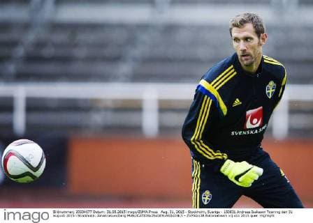 Aug. 31, 2015 - Stockholm, Sverige - 150831 Andreas Isaksson Training Nationalteam Schweden den 31 augusti 2015 i Stockholm..JohannaLundberg  - ZUMAb138