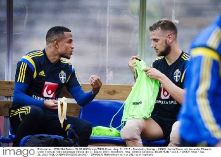 Aug. 31, 2015 - Stockholm, Sverige - 150831 Martin Olsson och Alexander Milosevic Training Nationalteam Schweden den 31 augusti 2015 i Stockholm..JohannaLundberg  - ZUMAb138