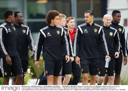 - BRUSSELS, BELGIUM: Belgium s Axel Witsel and Belgium s Nacer Chadli arrive for a training session of Belgian national soccer team Red Devils, Tuesday 01 September 2015, in Brussels. The Red Devils are preparing for Euro 2016 qualification games against Bosnia and Cyprus. Tuesday BRUNOxFAHY  x04691617x