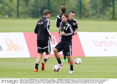 - BRUSSELS, BELGIUM: Belgium s Dries Mertens pictured during a training session of Belgian national soccer team Red Devils, Tuesday 01 September 2015, in Brussels. The Red Devils are preparing for Euro 2016 qualification games against Bosnia and Cyprus. Tuesday BRUNOxFAHY  x04691639x