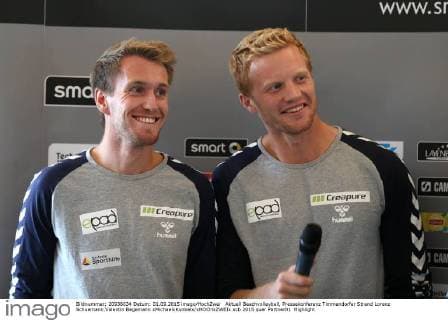 Aktuell Beachvolleyball, Pressekonferenz Timmendorfer Strand Lorenz Schuemann,Valentin Begemann xMichaelxKunkelx xHOCHxZWEIx