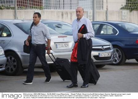 Aktuell Fußball, Zusammenkunft Nationalteam Spanien Spanish soccer team coach Vicente del Bosque arrives at Soccer City training facility for a team concentration meeting in Las Rozas, near Madrid, Spain. September 01, 2015.  (20150901065)
